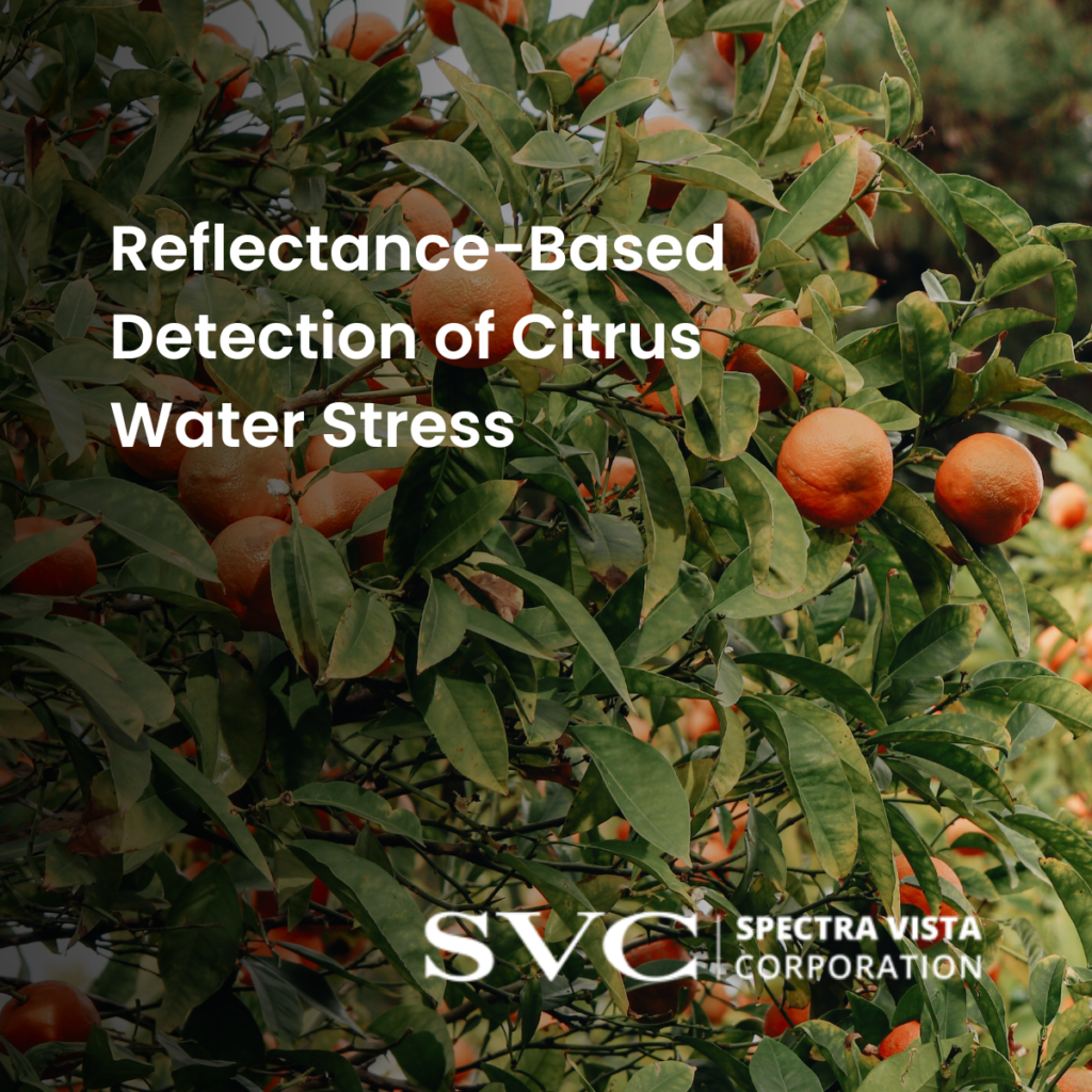 VNIR spectral reflectance data citrus leaf analysis